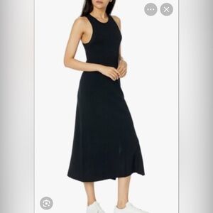 The DROP / Gabriela Black Cut-In A-line side slit dress / stretch / XS / NWT